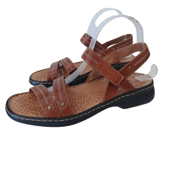 Josef Seibel Brown Leather Sandals Air Massage Flats Womens US 10 or Eur 40 - Picture 13 of 13